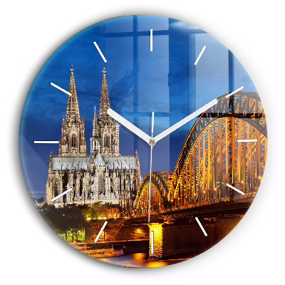 Round glass clock Bridge in Germany