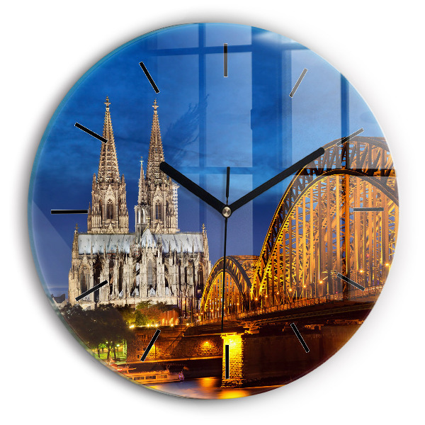 Round glass clock Bridge in Germany