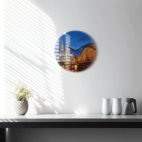 Round glass clock Bridge in Germany
