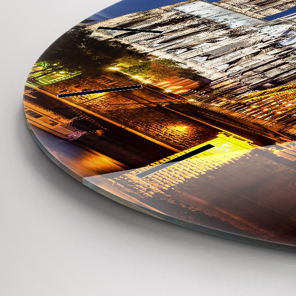 Round glass clock Bridge in Germany