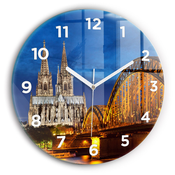 Round glass clock Bridge in Germany