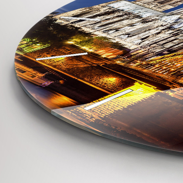 Round glass clock Bridge in Germany