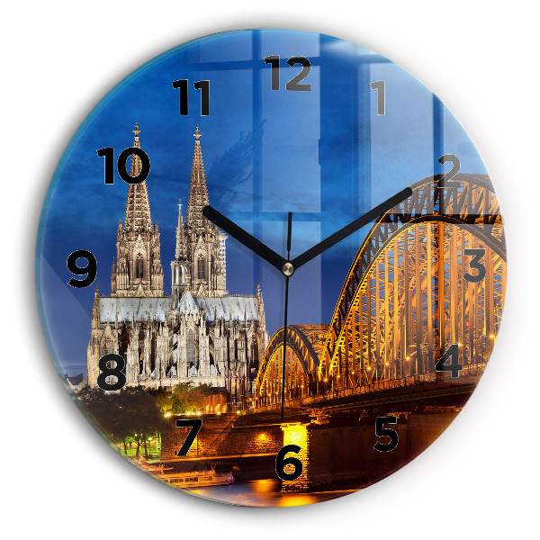 Round glass clock Bridge in Germany