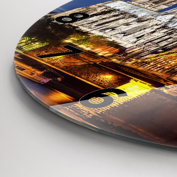 Round glass clock Bridge in Germany