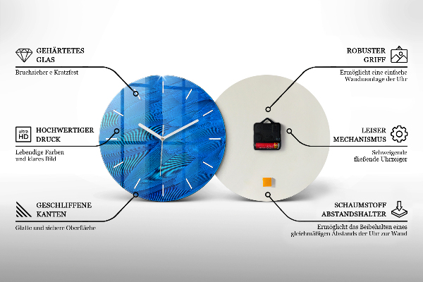 Round glass clock Graphic moose