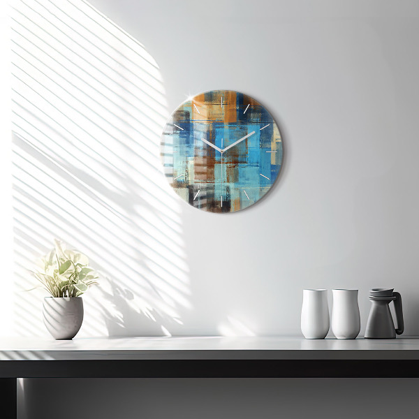 Round glass clock Colorful background - abstract