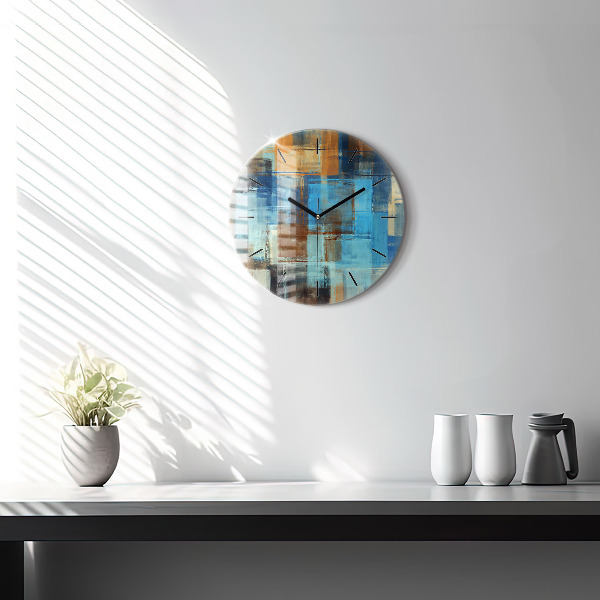 Round glass clock Colorful background - abstract
