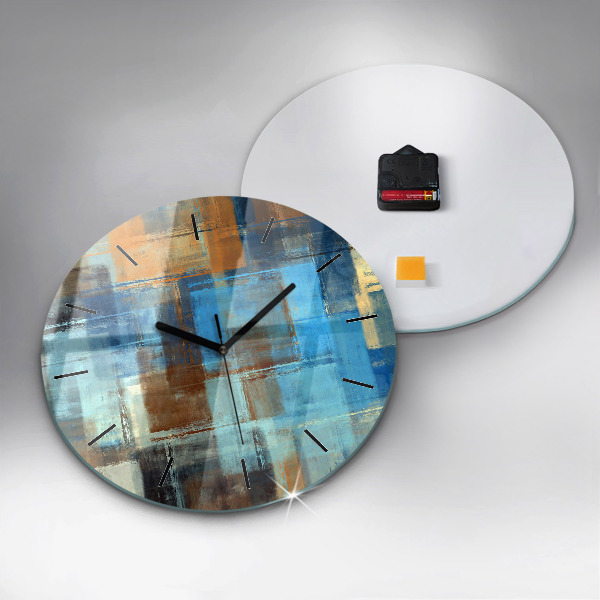 Round glass clock Colorful background - abstract