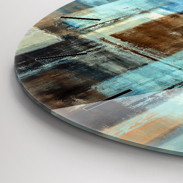 Round glass clock Colorful background - abstract