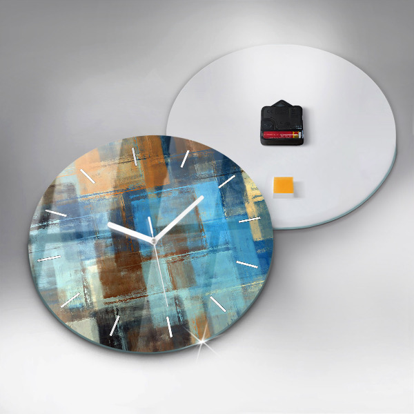 Round glass clock Colorful background - abstract