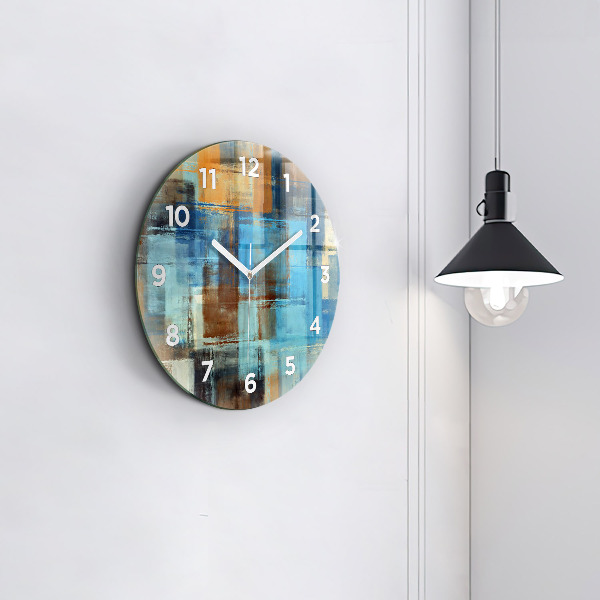 Round glass clock Colorful background - abstract