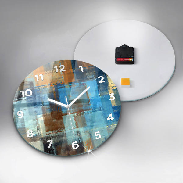 Round glass clock Colorful background - abstract
