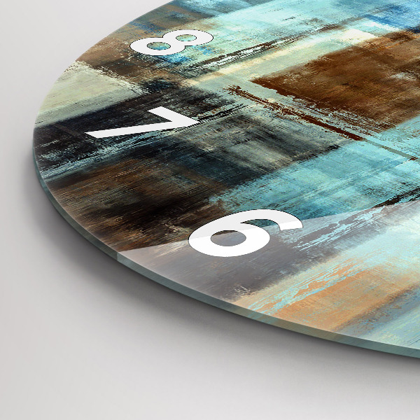 Round glass clock Colorful background - abstract