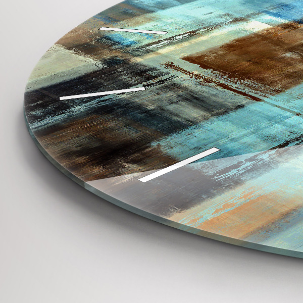 Round glass clock Colorful background - abstract
