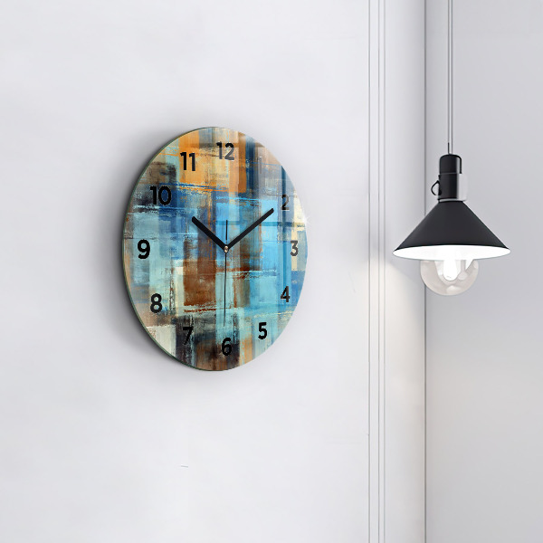 Round glass clock Colorful background - abstract