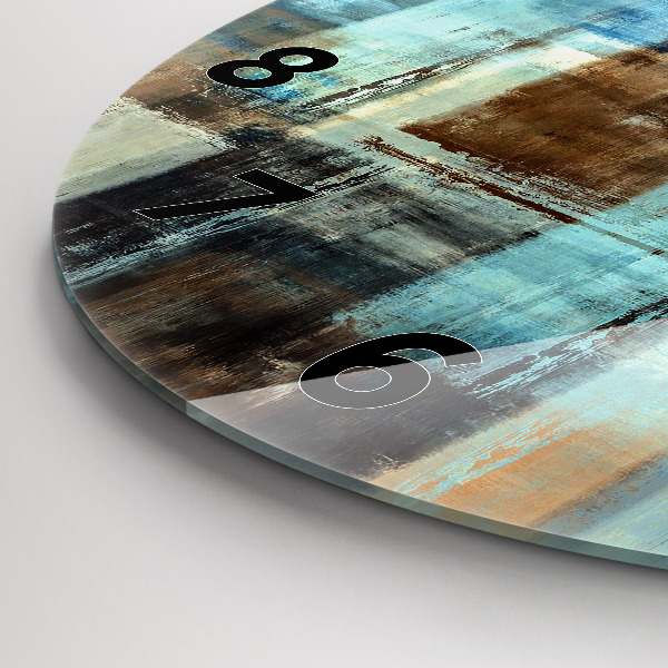 Round glass clock Colorful background - abstract
