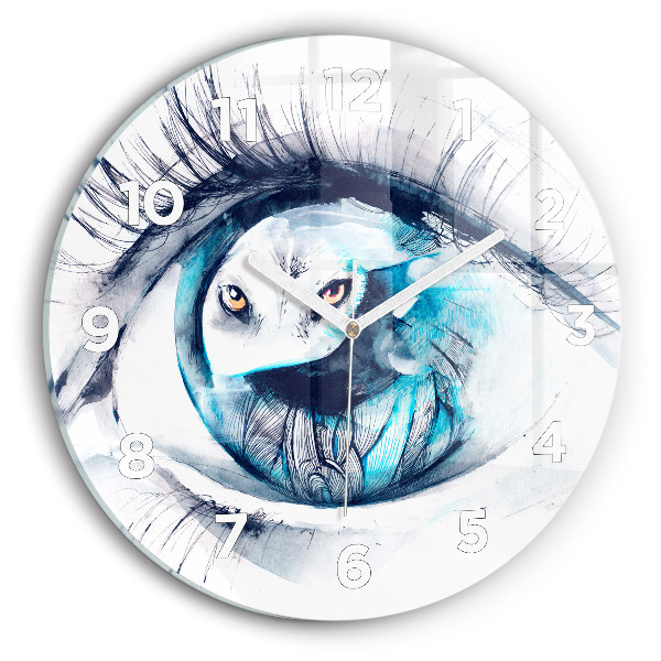 Round glass clock Wolf Eye Illustration