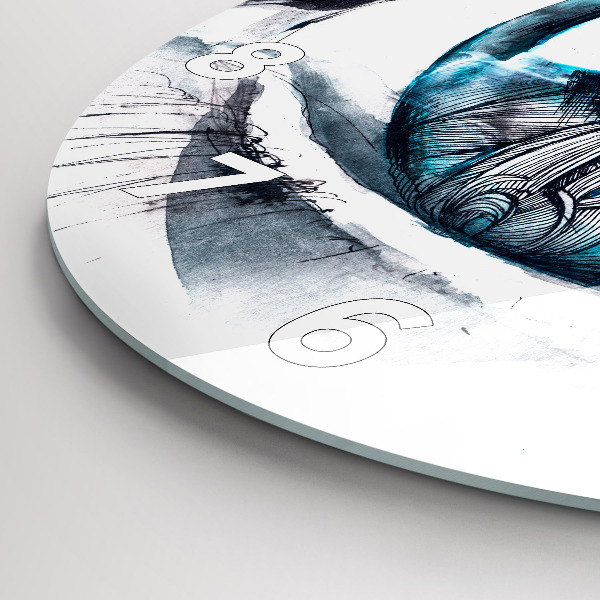 Round glass clock Wolf Eye Illustration