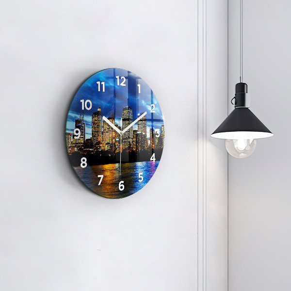 Round glass clock Sydney In The Evening