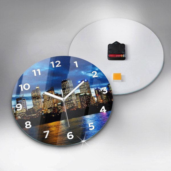 Round glass clock Sydney In The Evening