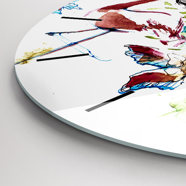Round glass clock Zoologist
