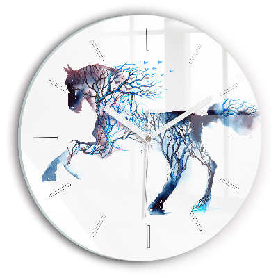 Round glass clock Nature of the animal