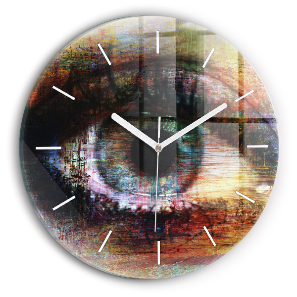 Round glass clock Street Art Eye