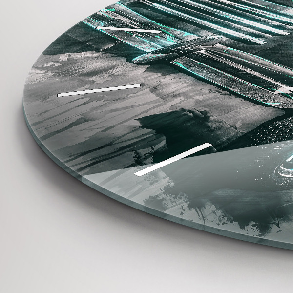 Round glass clock Old School Car