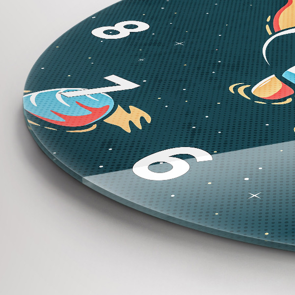 Round glass clock Baby astronaut