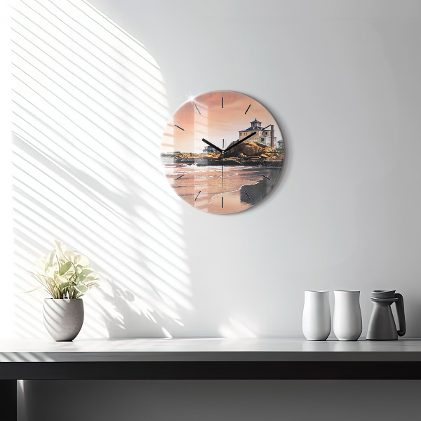 Round glass clock Sherman Coast