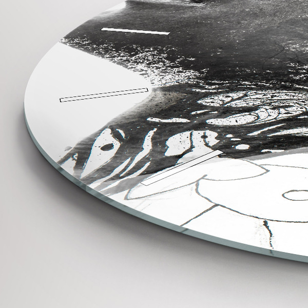 Round glass clock 'Abstract woman''s face'