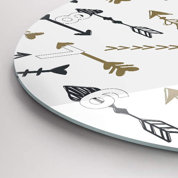 Round glass clock Geometric hipster pattern