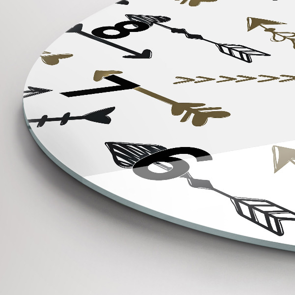 Round glass clock Geometric hipster pattern