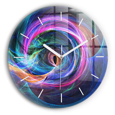 Round glass clock Colorful Fractal