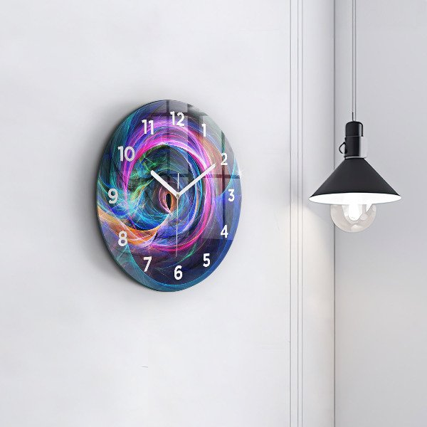 Round glass clock Colorful Fractal