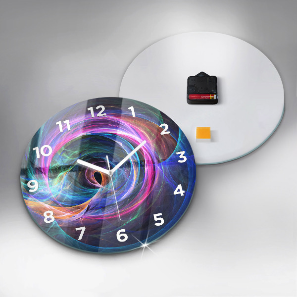 Round glass clock Colorful Fractal