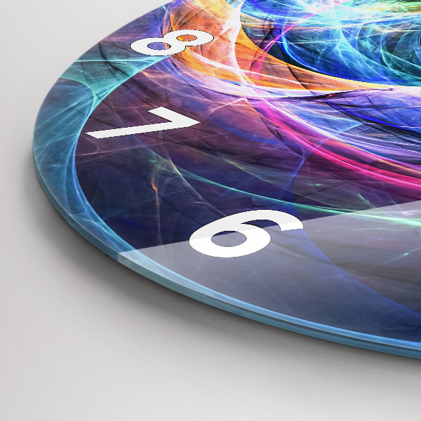 Round glass clock Colorful Fractal
