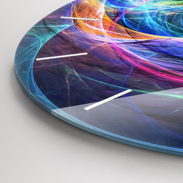 Round glass clock Colorful Fractal