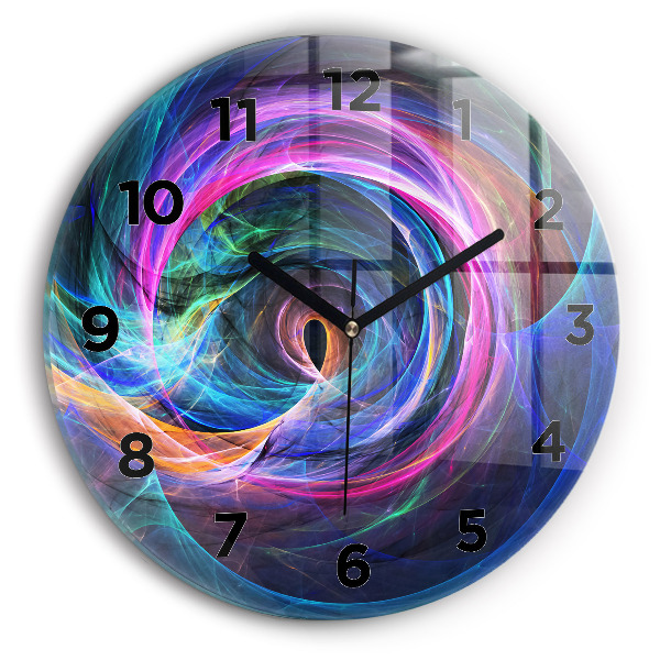 Round glass clock Colorful Fractal