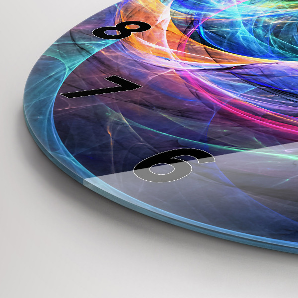 Round glass clock Colorful Fractal