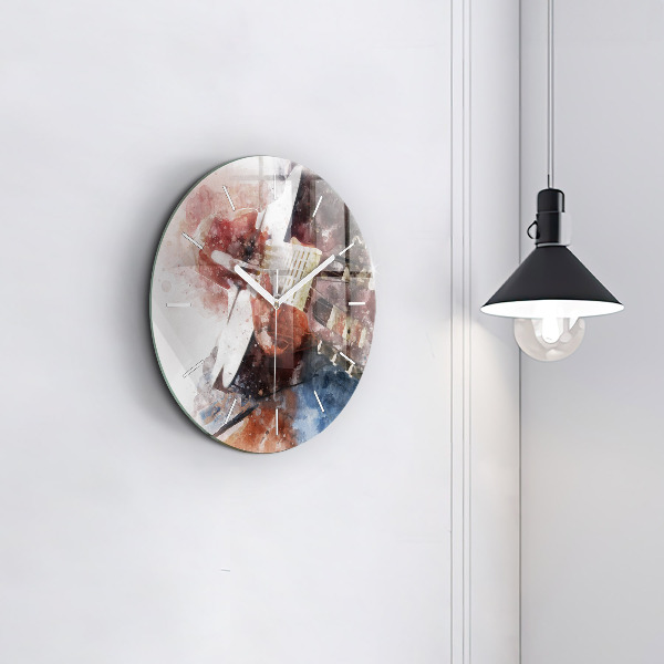 Round glass clock Guitar Visualization
