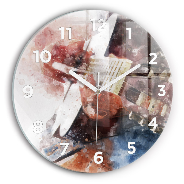Round glass clock Guitar Visualization