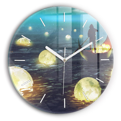 Round glass clock Abstraction