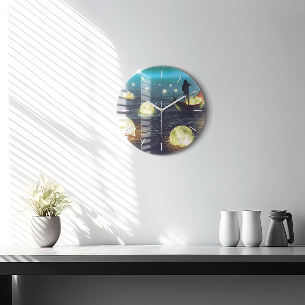 Round glass clock Abstraction