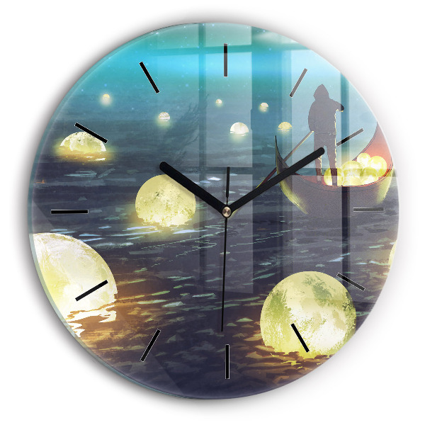 Round glass clock Abstraction