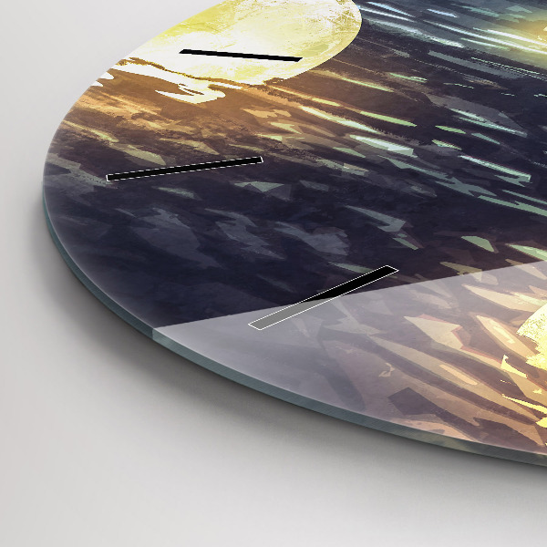 Round glass clock Abstraction