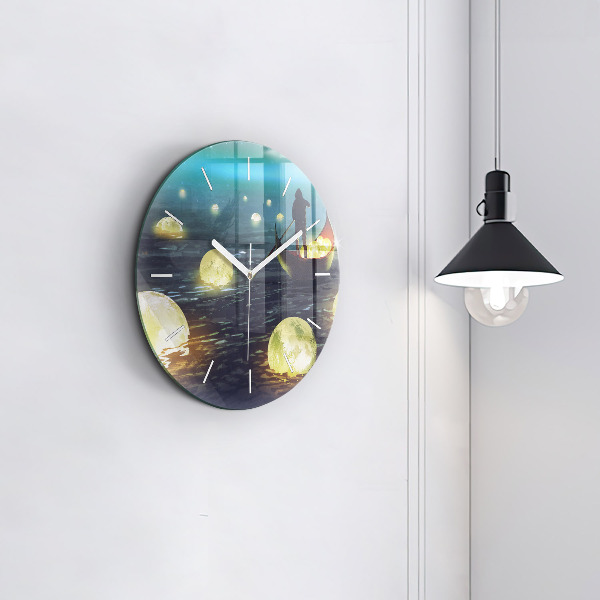 Round glass clock Abstraction