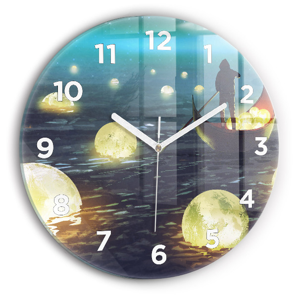 Round glass clock Abstraction