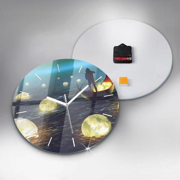 Round glass clock Abstraction