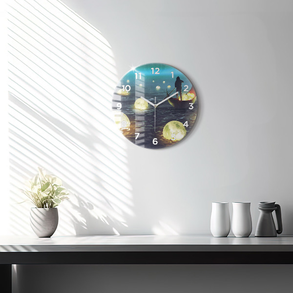 Round glass clock Abstraction